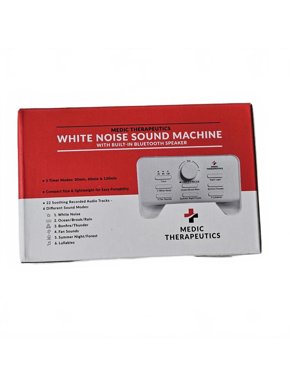 NIB Medic Theraputics White Noise Machine Bluetooth Speaker Light Nightlight